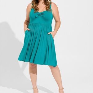 Mini Super Soft Bow Front Skater Dress